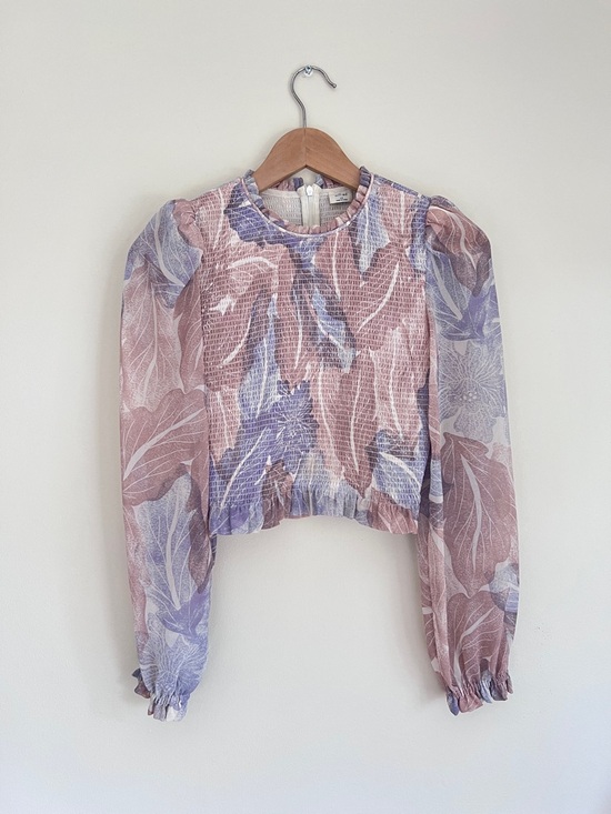 Wilfred Tops - Wilfred Floral Smocked Blouse in Pink and Lavender